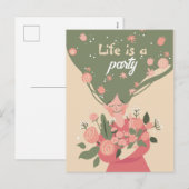 GEPERSONALISEERD LEVEN IS EEN PARTIJSPRINGSTROOM FEESTDAGENKAART (Voorkant / Achterkant)