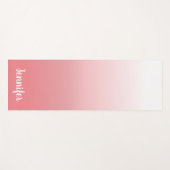 Gepersonaliseerd lichtkoraal en witte ombre yogamat (Voorkant (horizontaal))