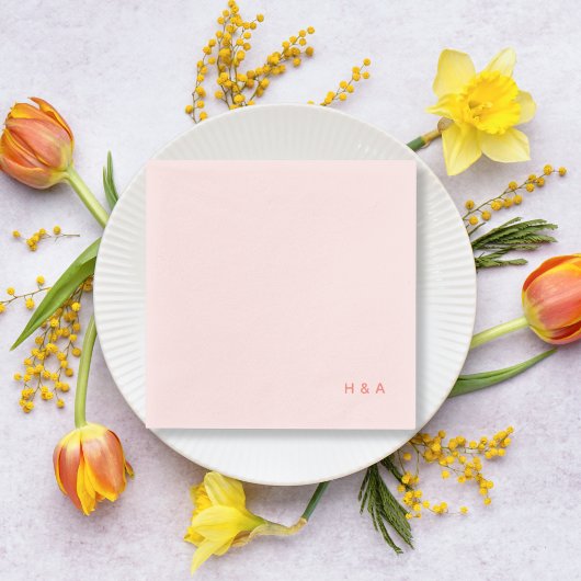 Gepersonaliseerd lichtroze weddenschap Cocktail Na Servet