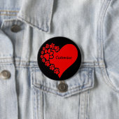 Gepersonaliseerd liefdeshart ronde button 7,6 cm (In situ)