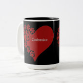 Gepersonaliseerd liefdeshart tweekleurige koffiemok (Voorkant links)