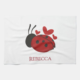 gepersonaliseerd lieveheersbeestje theedoek