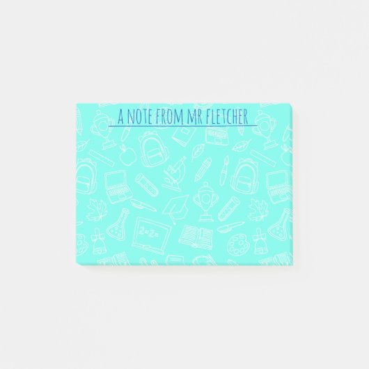 Gepersonaliseerd lijnenpatroon voor schoolbenodigd post-it® notes (Voorkant)