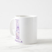 Gepersonaliseerd Lila Fairy Monogram I Koffiemok (Voorkant links)