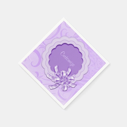 Gepersonaliseerd Lila Lijst met schroefdraad Napki Servetten (Hoek)