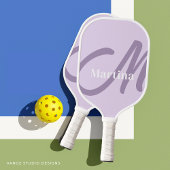 Gepersonaliseerd Lila monogram Initiaal Pickleball Paddle