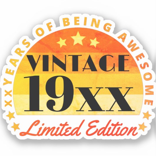 Gepersonaliseerd  Limited Edition Birthday Square Sticker (Voorkant)