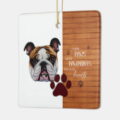 Gepersonaliseerd linker pootafdrukken op ons hart keramisch ornament (Links)