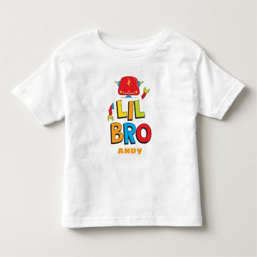 Gepersonaliseerd Little Brother Robot T-shirt (Voorkant)