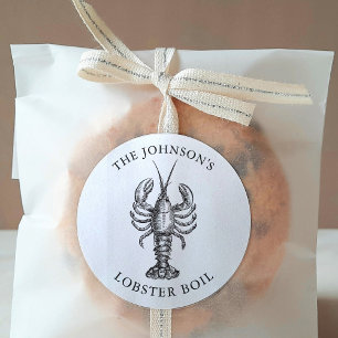 Gepersonaliseerd Lobster Bake Event White Ronde Sticker