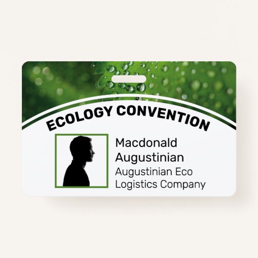Gepersonaliseerd Logo Foto ID DELEGATE Eco Greener Badge (Voorkant)