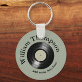 gepersonaliseerd | LOGO | monogram vinylrecord Sleutelhanger (Voorkant)