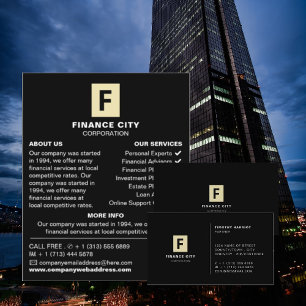 Gepersonaliseerd logo, reclame voor zakelijk en fi flyer