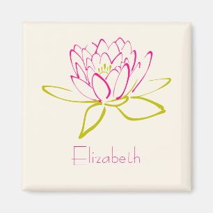 Gepersonaliseerd. Lotus Bloem / Waterlelie Tekenin Magneet