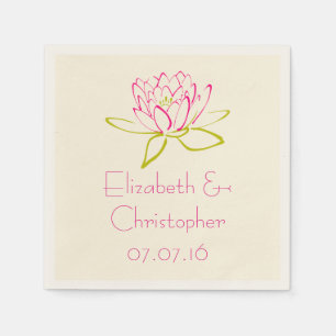 Gepersonaliseerd Lotus Flower/Water Lily Illustrat Servet