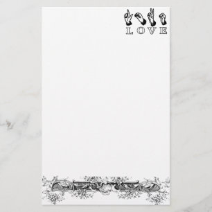 Gepersonaliseerd Love Hand Sign Briefpapier