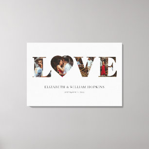 Gepersonaliseerd Love Heart 4 Foto Canvas Afdruk