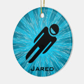 Gepersonaliseerd Luge-Ornament Keramisch Ornament (Links)