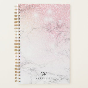 Gepersonaliseerd Luxe Marmeren Glitter ontwerp Planner