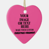 Gepersonaliseerd Maak uw eigen kersthart vast Keramisch Ornament (Rechts)