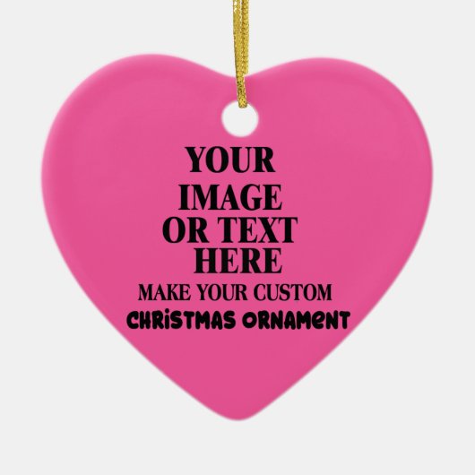 Gepersonaliseerd Maak uw eigen kersthart vast Keramisch Ornament (Voorkant)