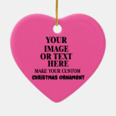 Gepersonaliseerd Maak uw eigen kersthart vast Keramisch Ornament (Achterkant)
