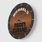 Gepersonaliseerd Man Bronze Diamondplate Grote Klok (Hoek)