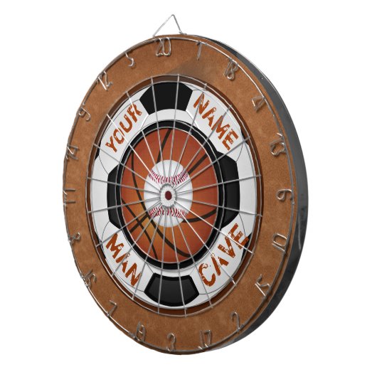 Gepersonaliseerd Man gooit ideeën over Sportthema  Dartbord (Voorkant Rechts)