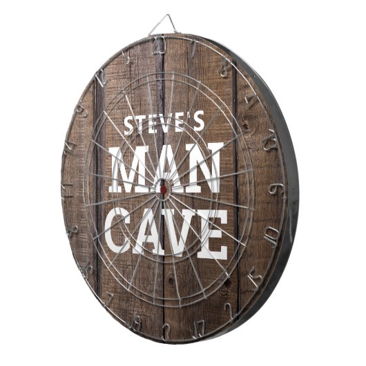 Gepersonaliseerd Man Grot Rustiek Hout Land Dartbord (Voorkant Rechts)