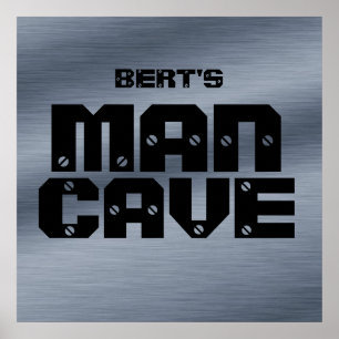 Gepersonaliseerd Man van geborsteld staal Poster