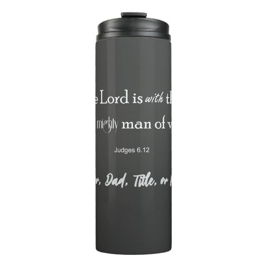 Gepersonaliseerd Man van Valor Bible Verse Thermosbeker (Voorkant)