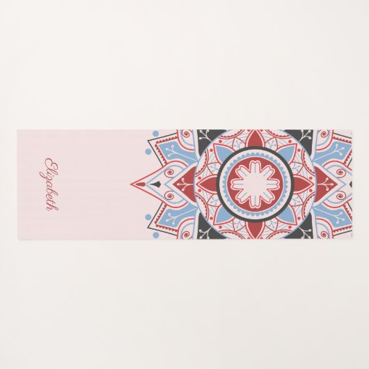 Gepersonaliseerd Mandala Pattern roze Yogamat (Achterkant (horizontaal))