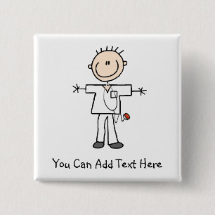 Gepersonaliseerd Mannelijke muis Afbeelding Verple Vierkante Button 5,1 Cm