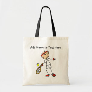 Gepersonaliseerd Mannelijke Tennis Player Canvas t Tote Bag
