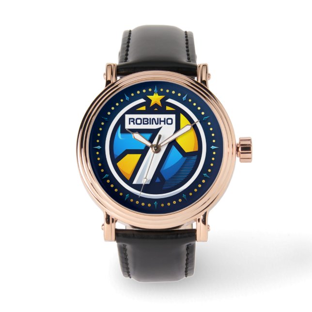 Gepersonaliseerd Mannen voetbalhorloge, Nummer 7 Horloge (Voorkant)