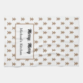 Gepersonaliseerd mannenpatroon theedoek (Horizontaal)