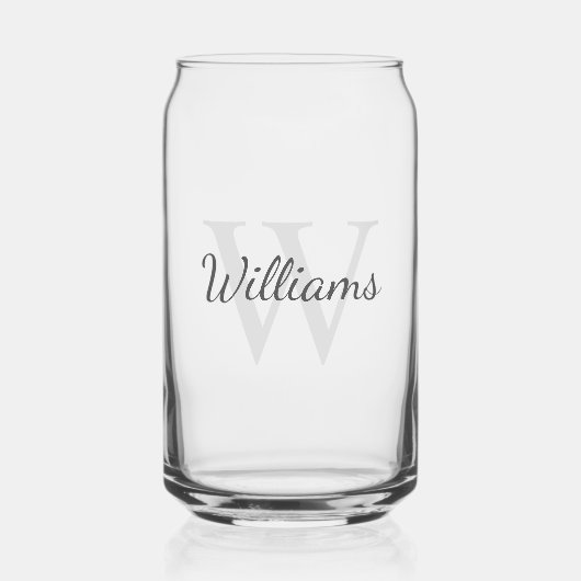 Gepersonaliseerd Manuscript Monogram en Naam Blikvorm Glas (Voorkant)