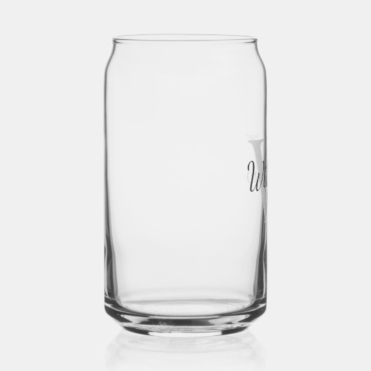 Gepersonaliseerd Manuscript Monogram en Naam Blikvorm Glas (Rechts)