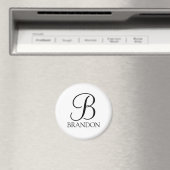 Gepersonaliseerd Manuscript Monogram en Naam Magneet (Insitu (Vaatwasser))