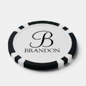 Gepersonaliseerd Manuscript Monogram en Naam Poker Chips (Enkel)