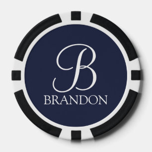 Gepersonaliseerd Manuscript Monogram en Naam Poker Chips