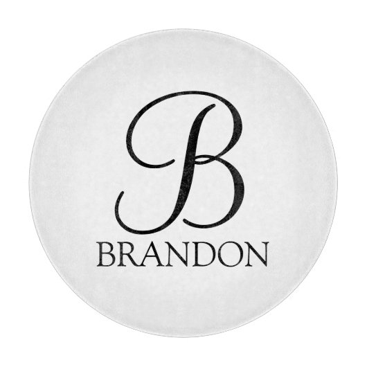 Gepersonaliseerd Manuscript Monogram en Naam Snijplank (Voorkant)