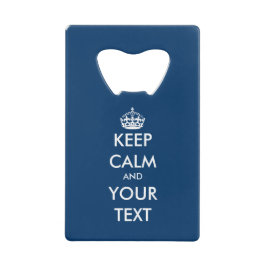 Gepersonaliseerd marineblauw houdt de flesopening  kredietkaart flessenopener