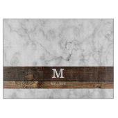 Gepersonaliseerd marmer en houten monogram Initiaa Snijplank (Voorkant)