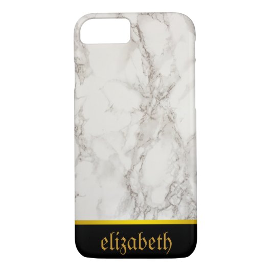 gepersonaliseerd marmer Pattern en Faux Gold Foil Case-Mate iPhone Case (Achterkant)