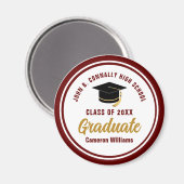 Gepersonaliseerd Maroon Gold Graduation Party Magneet (Voorkant / Achterkant)