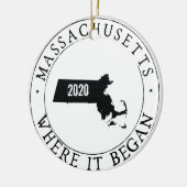 Gepersonaliseerd Massachusetts Ornament (Links)
