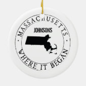Gepersonaliseerd Massachusetts Ornament (Achterkant)
