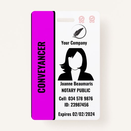 Gepersonaliseerd medewerker-ID-badge Badge (Voorkant)