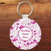 Gepersonaliseerd medisch thema Gezondheidszorgprof Sleutelhanger (Voorkant)